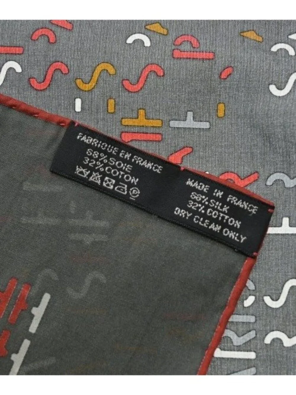 Hermes Bandana Scarf Gray